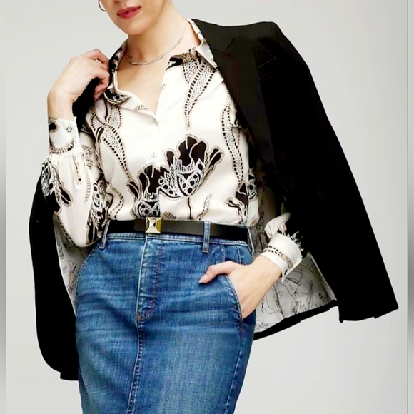 White House Black Marker Women's Business Office Gorgeous Blouse Buttons Small - Picture 5 of 16